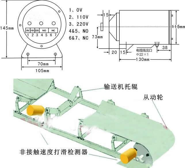 HQSK600/10皮帶欠速開(kāi)關(guān)安裝指導(dǎo)非接觸欠速開(kāi)關(guān)